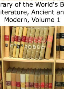 Library of the World's Best Literature, Ancient and Modern, volume 1