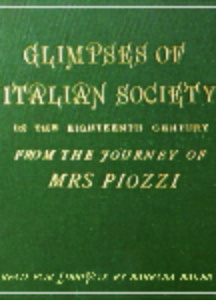 Glimpses of Italian society in the eighteenth century